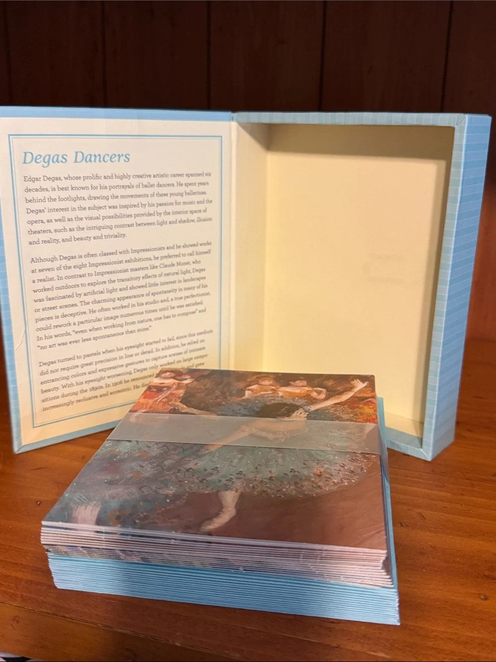 Degas Dancer Art Notecards with keepsake magnetic box, 4 designs, 16 cards